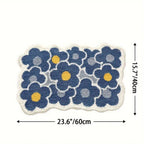 Absorbent Fast-Drying Floral Microfiber Bath Mat (Non-Slip Backing)