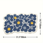 Absorbent Fast-Drying Floral Microfiber Bath Mat (Non-Slip Backing)