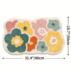 Absorbent Fast-Drying Floral Microfiber Bath Mat (Non-Slip Backing)