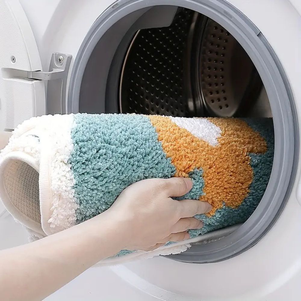 Absorbent Fast-Drying Floral Microfiber Bath Mat (Non-Slip Backing)