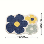Absorbent Fast-Drying Floral Microfiber Bath Mat (Non-Slip Backing)