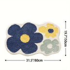 Absorbent Fast-Drying Floral Microfiber Bath Mat (Non-Slip Backing)