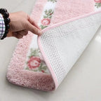 Absorbent Quick-Dry Microfiber Non-Slip Bath Mat (Floral Border)