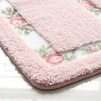 Absorbent Quick-Dry Microfiber Non-Slip Bath Mat (Floral Border)