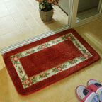 Absorbent Quick-Dry Microfiber Non-Slip Bath Mat (Floral Border)