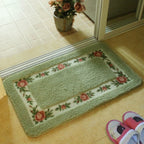 Absorbent Quick-Dry Microfiber Non-Slip Bath Mat (Floral Border)