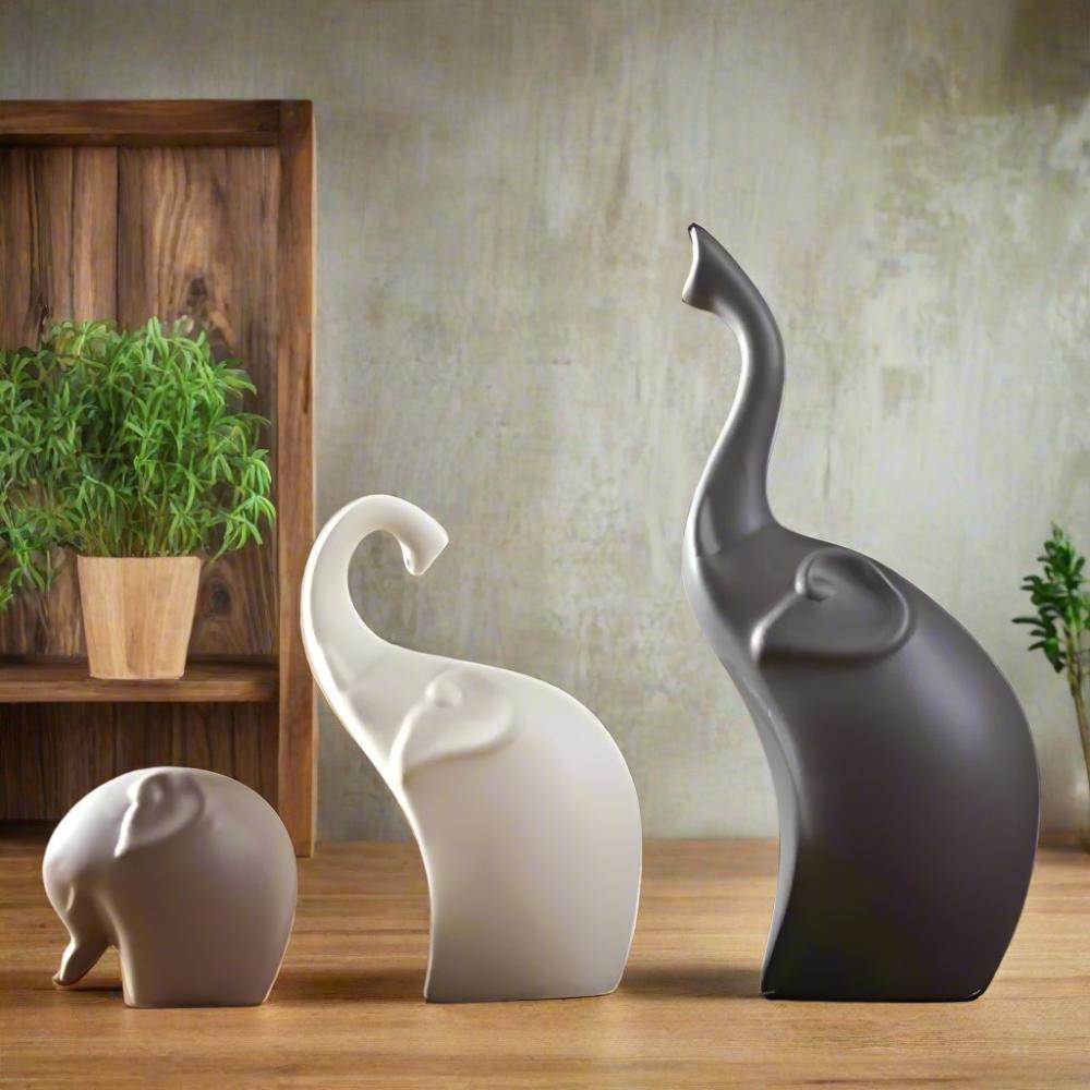 Abstract Hollow Geometric Resin Elephant Sculpture