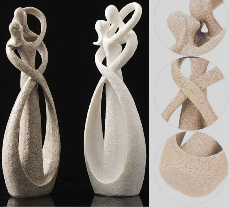 Abstract Sand-Finish Couple Figurine