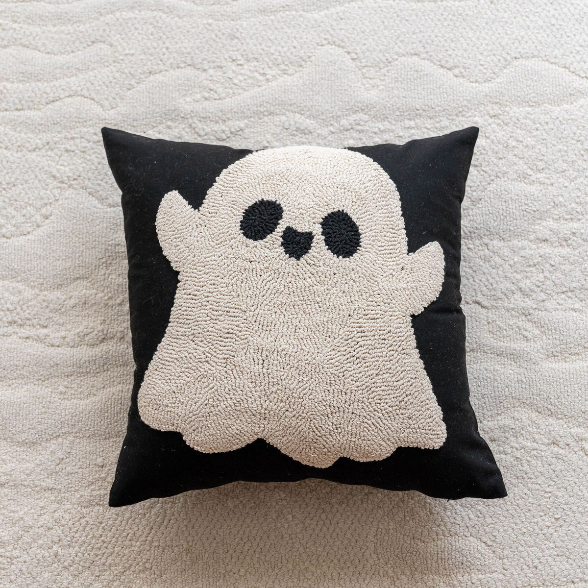 Accent Pillow Cover Hooked Chenille Cotton-Blend Hidden Zipper
