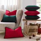 Accent Pillow Velvet Contrast Piping & Hidden Zipper