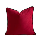 Accent Pillow Velvet Contrast Piping & Hidden Zipper