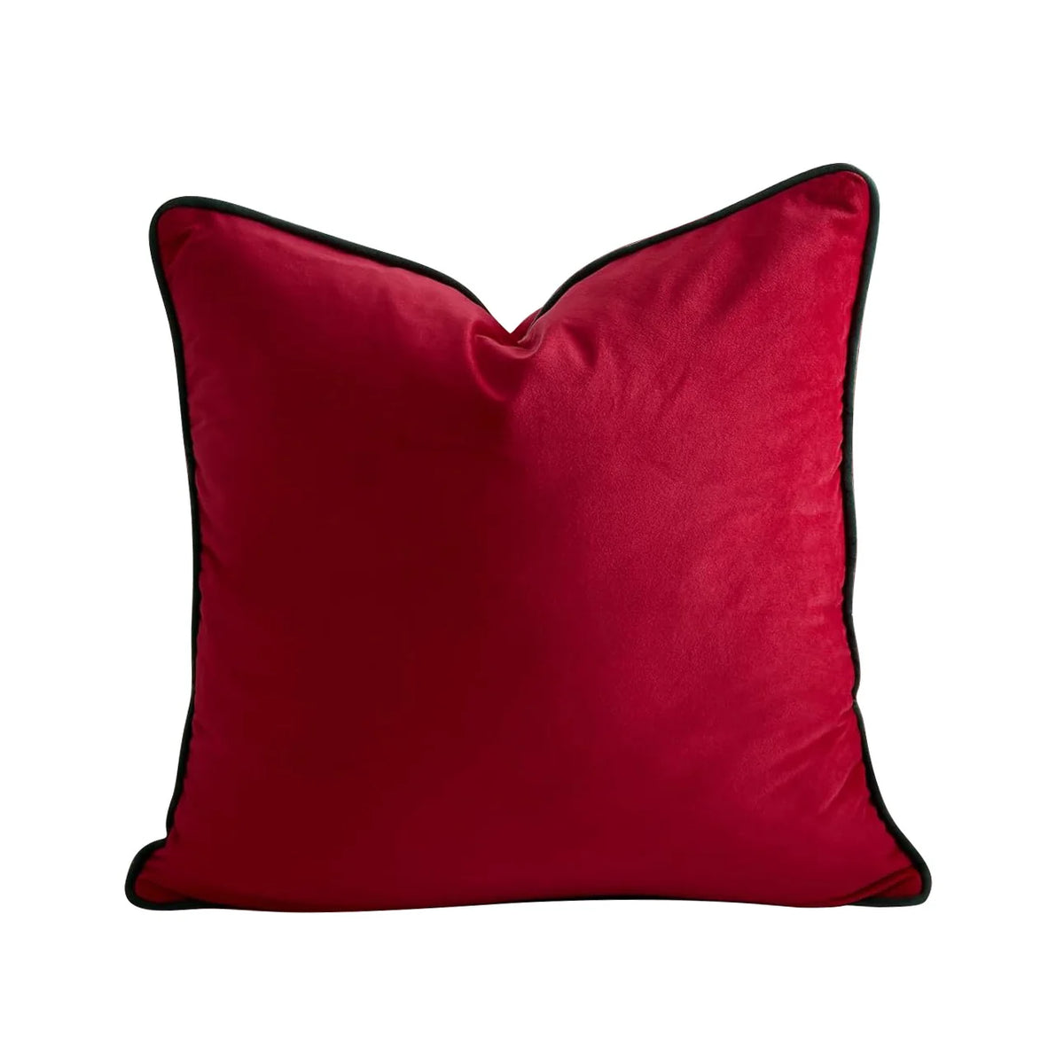 Accent Pillow Velvet Contrast Piping & Hidden Zipper