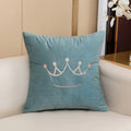 Accent Pillow Velvet Embroidered Crown Machine Washable