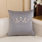 Accent Pillow Velvet Embroidered Crown Machine Washable