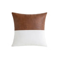 Accent Throw Pillow Leather-Look & Cotton Canvas Hidden Zipper