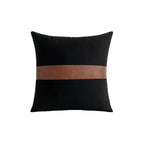 Accent Throw Pillow Leather-Look & Cotton Canvas Hidden Zipper