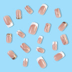 Acrylic French Tip Nails Glossy Jelly Ready To Apply