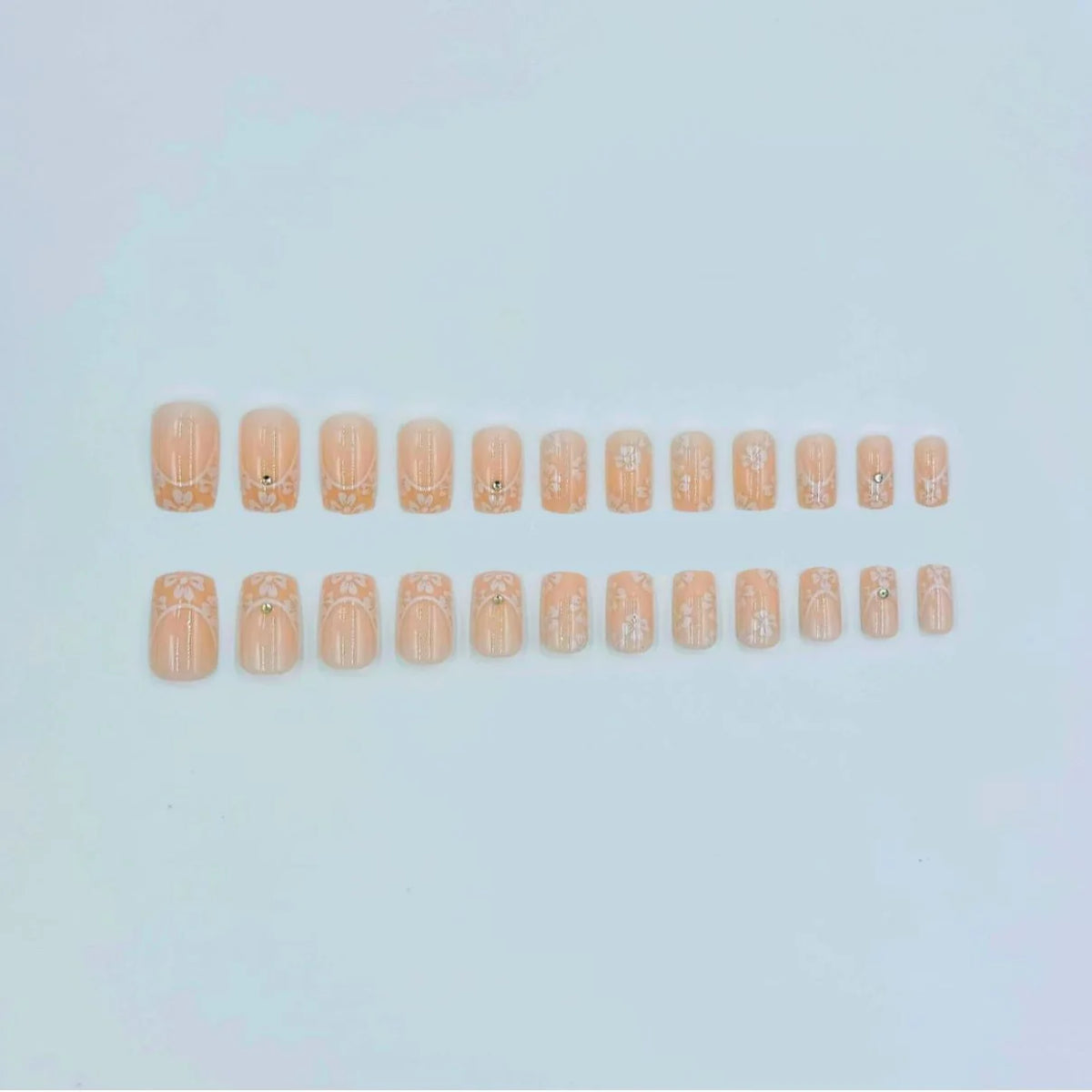 Acrylic Nail Art Kit Floral French Tips & Guide