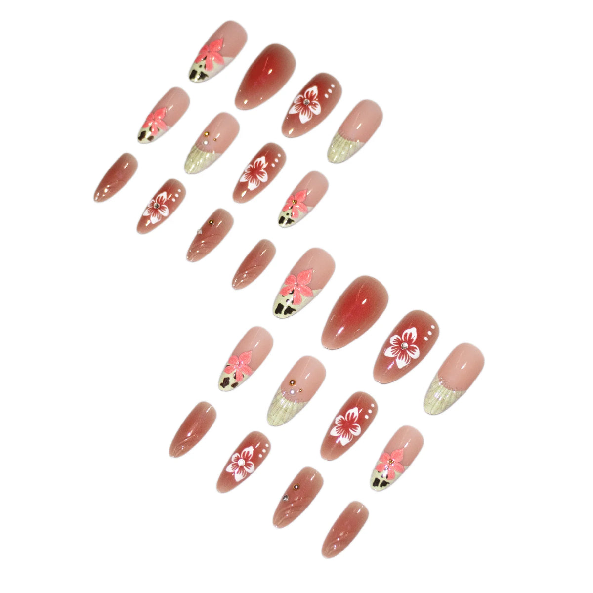 Acrylic Nail Art Set Floral Designs Easy Application