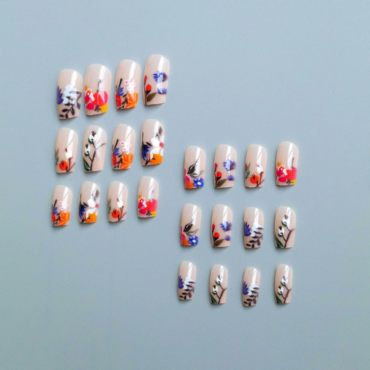 Acrylic Nail Art Set Floral Designs & Long-Lasting Finish