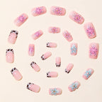 Acrylic Nail Art Set Floral Glossy Finish