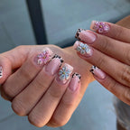 Acrylic Nail Art Set Floral Glossy Finish