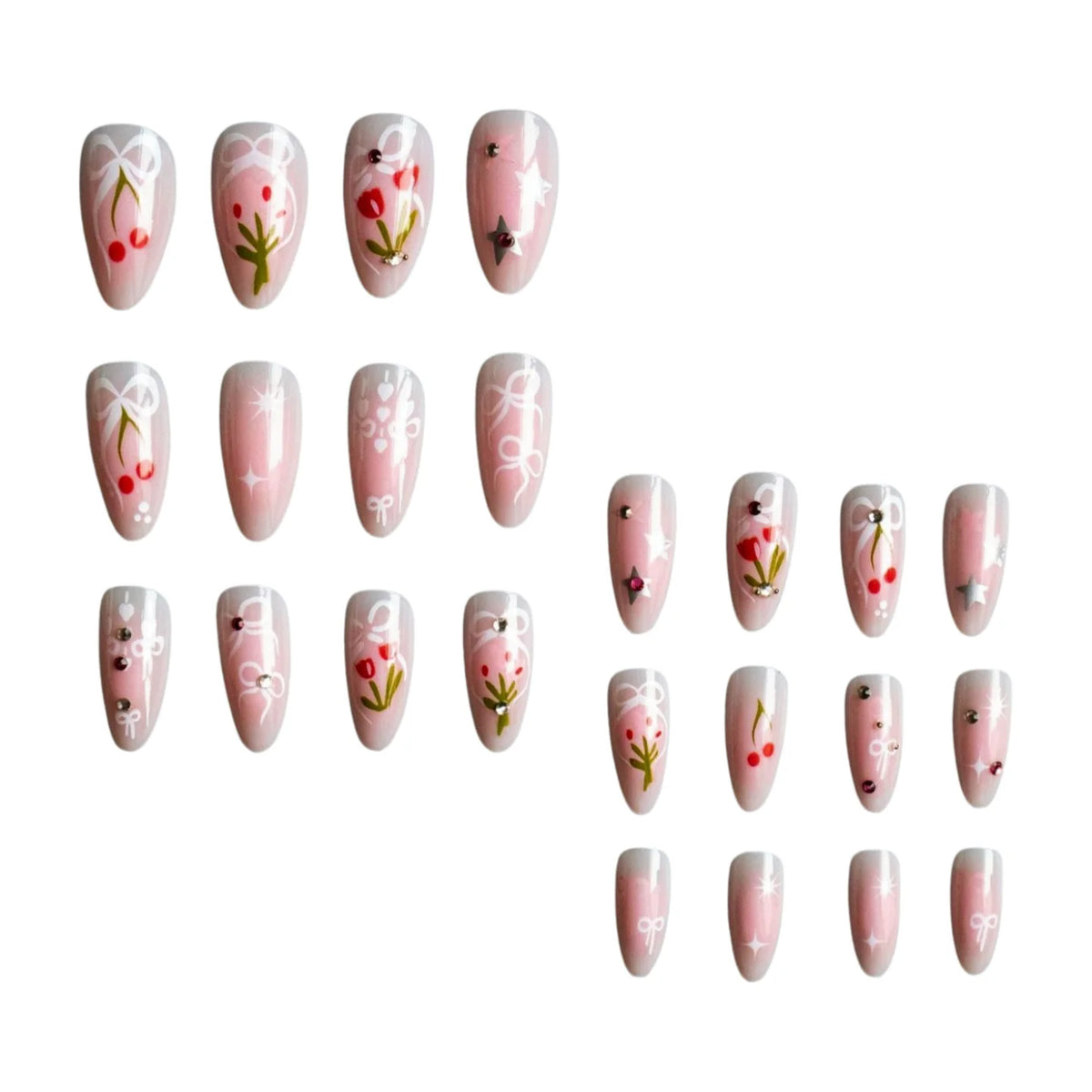 Acrylic Nail Art Set Intricate Floral Designs Easy Application