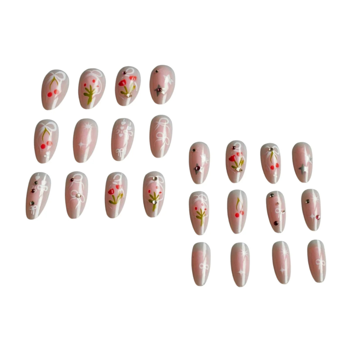 Acrylic Nail Art Set Intricate Floral Designs Easy Application
