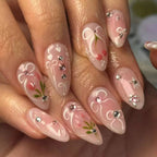 Acrylic Nail Art Set Intricate Floral Designs Easy Application