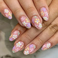 Acrylic Nail Enhancements 24-Piece Floral Long-Lasting