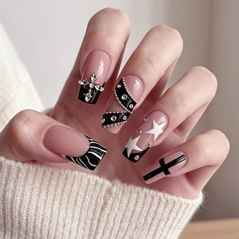 Acrylic Nail Enhancements 3D Embellished Easy Application