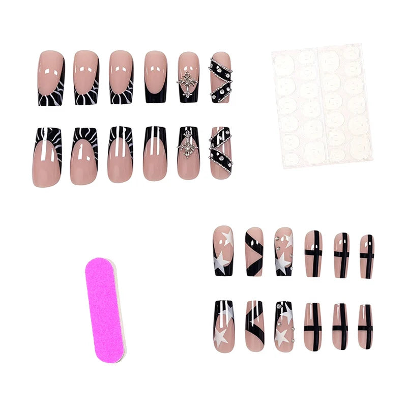 Acrylic Nail Enhancements 3D Embellished Easy Application