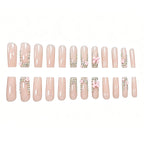 Acrylic Nail Enhancements 3D Floral Aqua Set of 24