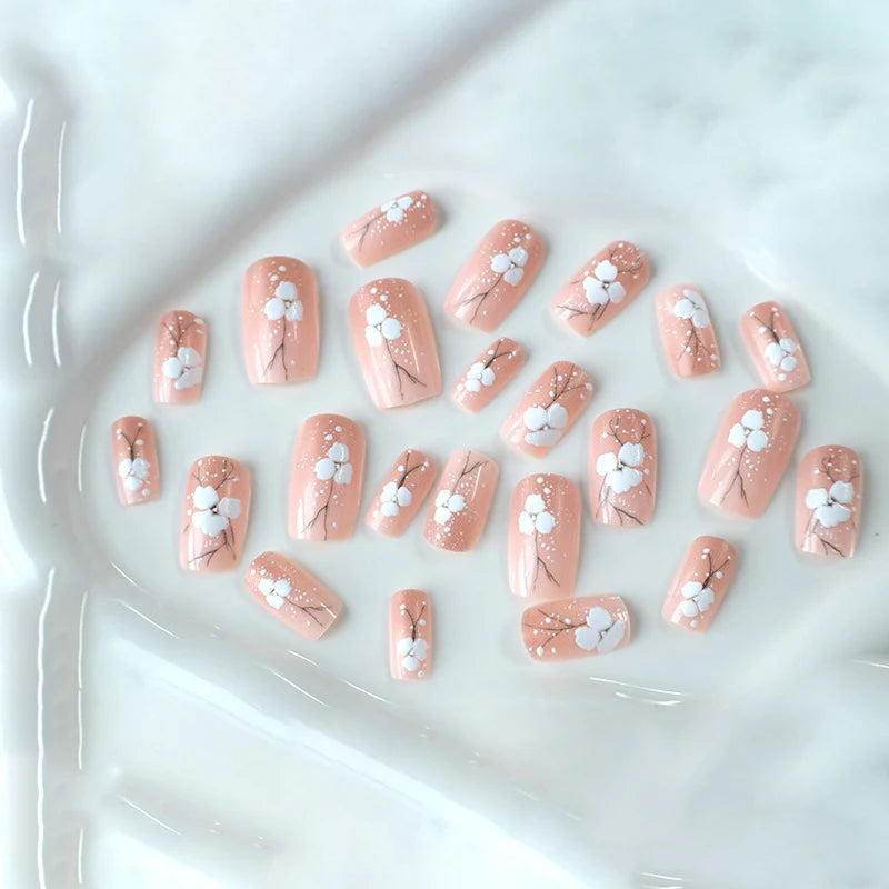 Acrylic Nail Enhancements Cherry Blossom Gelatin & Rolled Strips