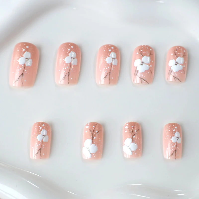 Acrylic Nail Enhancements Cherry Blossom Gelatin & Rolled Strips