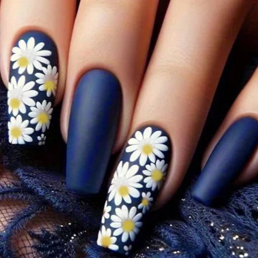 Acrylic Nail Enhancements Durable Floral Pre-Decorated