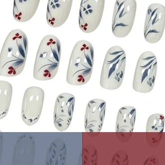 Acrylic Nail Enhancements Floral Design Chip-Free