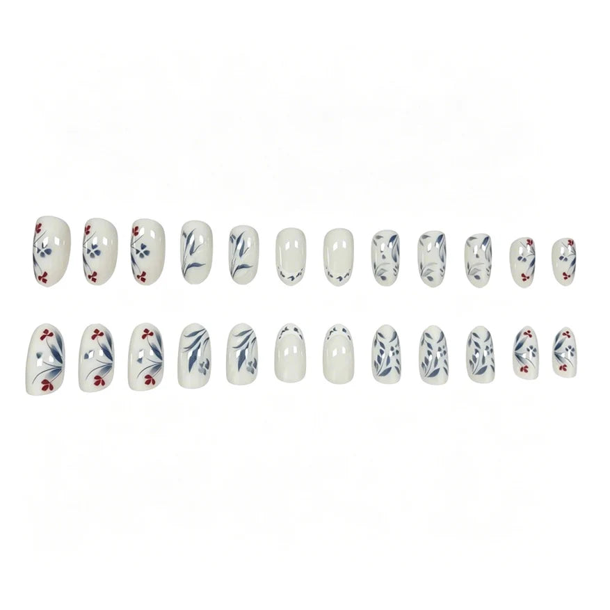 Acrylic Nail Enhancements Floral Design Chip-Free