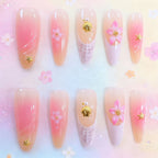 Acrylic Nail Enhancements Floral Design Durable & Easy Application