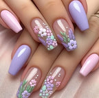 Acrylic Nail Enhancements Floral Design & Easy Application