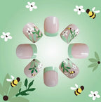 Acrylic Nail Enhancements Floral Design Easy Application