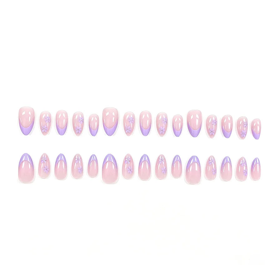 Acrylic Nail Enhancements Floral Design Easy Application 30 Piece