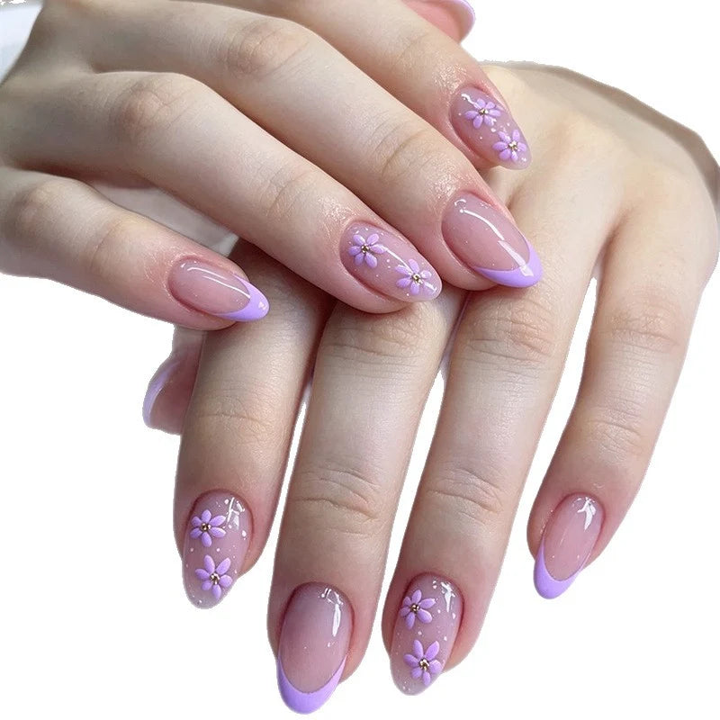 Acrylic Nail Enhancements Floral Design Easy Application 30 Piece