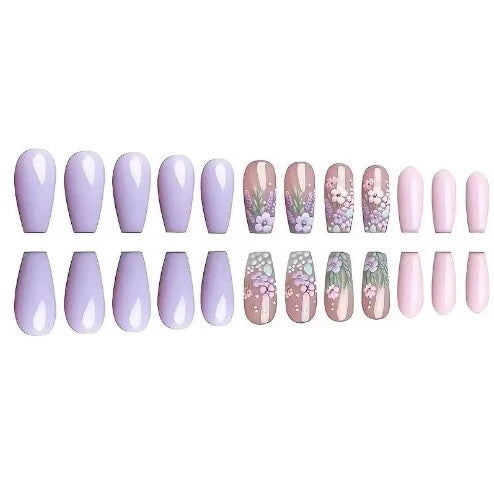 Acrylic Nail Enhancements Floral Design & Easy Application