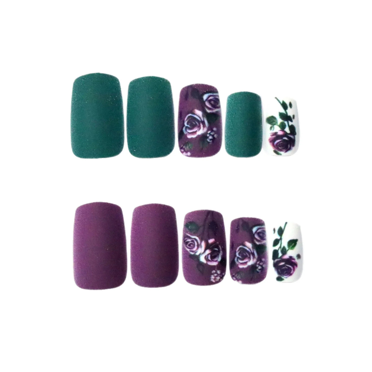 Acrylic Nail Enhancements Floral Design Long-Lasting