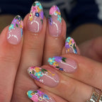 Acrylic Nail Enhancements Floral Design Set of 24