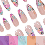 Acrylic Nail Enhancements Floral Design Set of 24
