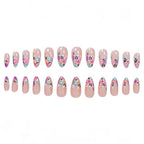 Acrylic Nail Enhancements Floral Design Set of 24