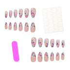 Acrylic Nail Enhancements Floral Design Set of 24