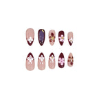 Acrylic Nail Enhancements Floral Design Set of 24